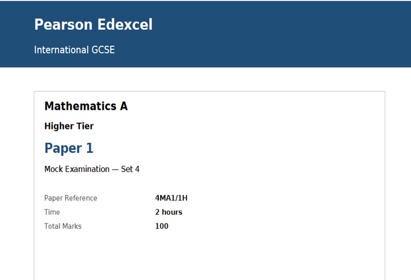 GCSE Question Sample